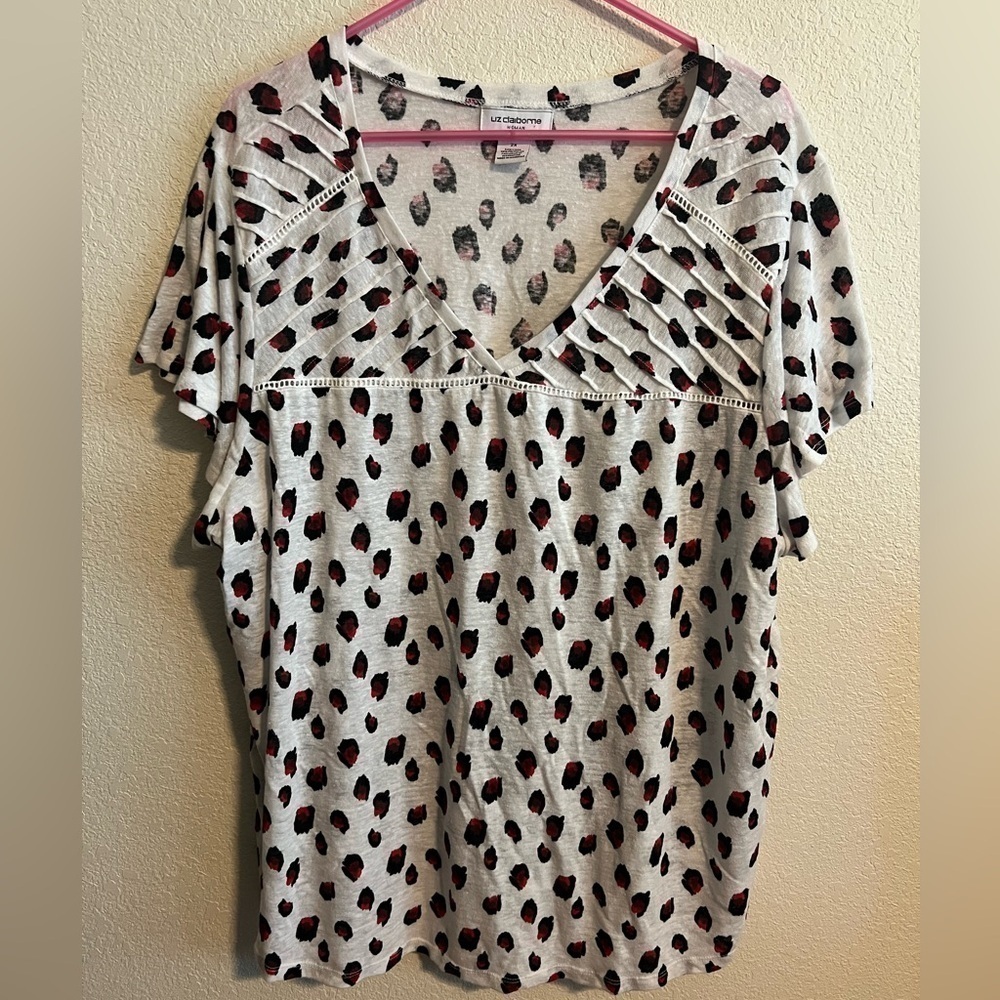 Liz Claiborne Leopard Spot Shirt Size 2X